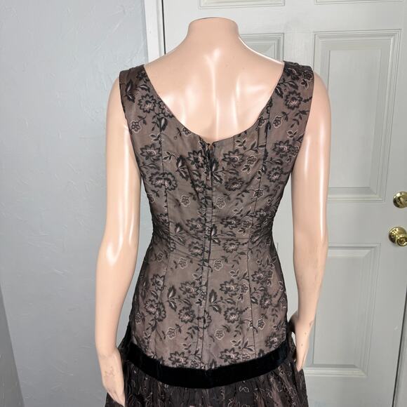 Vintage 50's 60s Nicholas Ungar Dress Acetate Floral Party Formal Evening YY25 - Picture 5 of 8
